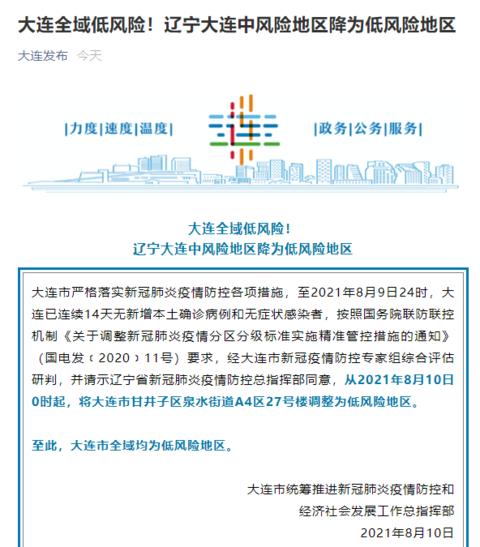 大连市严格落实新冠肺炎疫情防控各项措施,至2021年8月9日24时,大连已