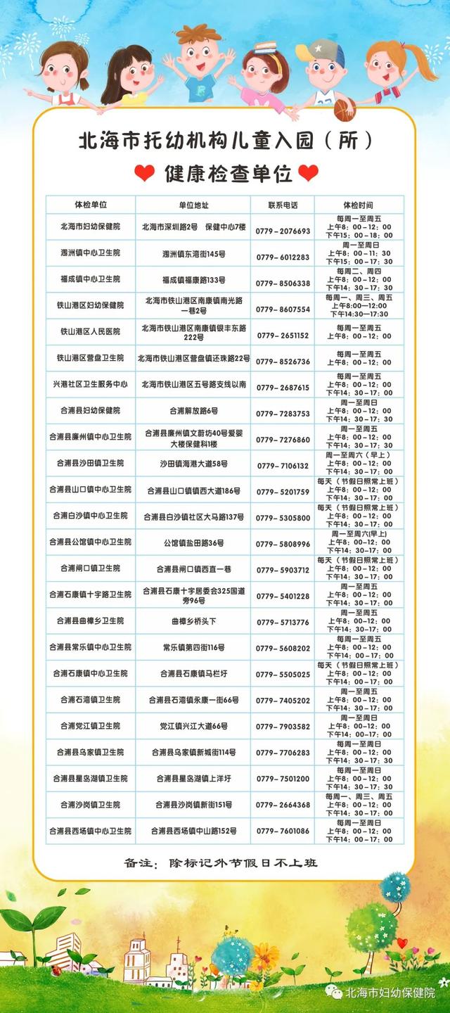 无穷的温馨|家长们，北海的儿童入托体检注意事项往这看！