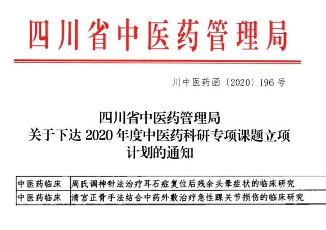 祝贺！什邡这家医院两个科研项目获省中医药管理局立项