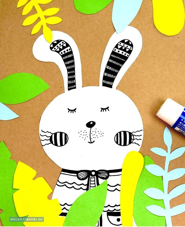 超级宝妈▲儿童画教程｜花丛中的小兔子