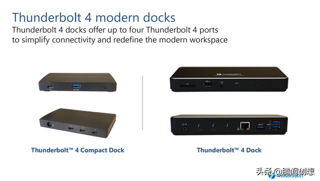 与USB颇有渊源Thunderbolt 4雷电4，是释放笔记本性能的独有设计