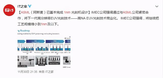 荷兰巨头垄断全球，1nm光刻机取突破，三星、台积电迎来新机遇