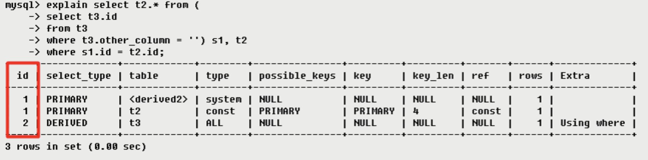 MySQL性能优化——Explain使用分析