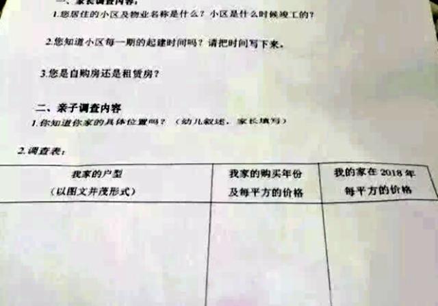 超级宝妈▲幼儿园发“家庭经济表”，宝妈一顿填写后，老师连夜敲响家门