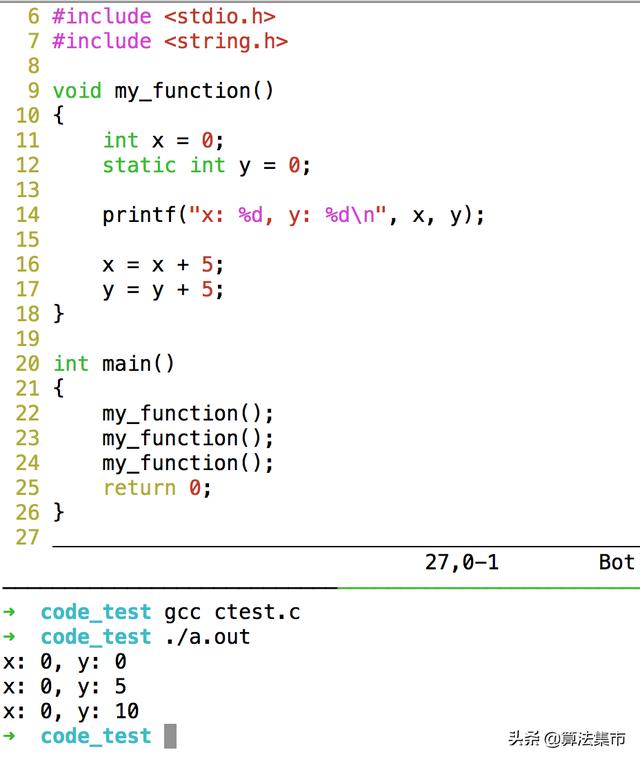 C语言关键字 static 的用法