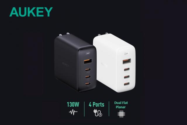 AUKEY推出130W 3C1A氮化镓充电器，可充两台笔记本