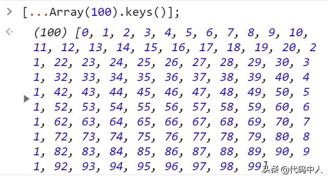 JavaScript不使用for循环，生成1~100数列