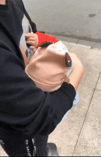 这样遛孩子和打扫卫生就两不误了