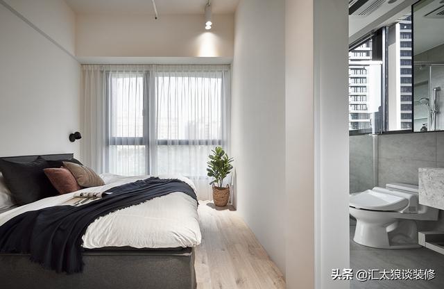 水泥墙配木色家具，看似朴素简单，实则纯净高级，氛围超让人放松