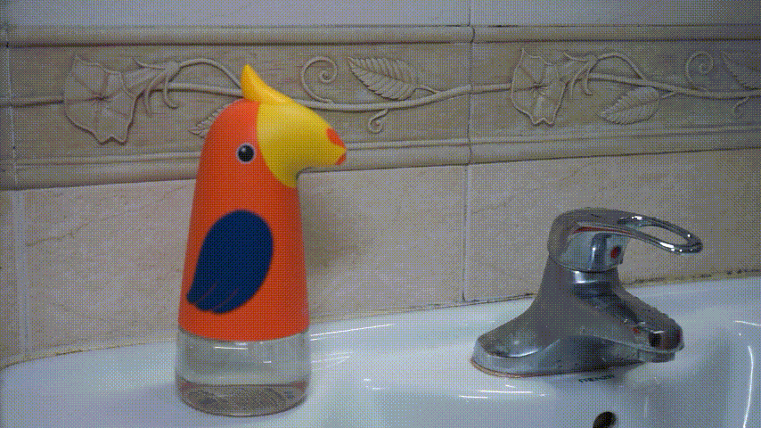 亲人族|让孩子爱上洗手的软萌小鹦鹉：小向自动感应泡沫洗手机套装