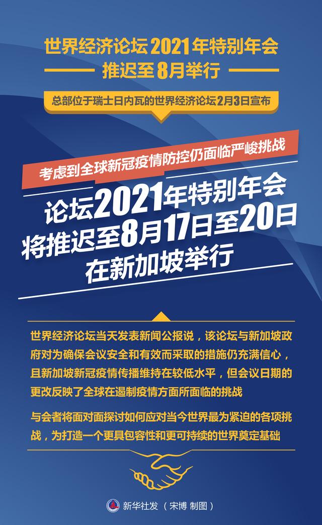 ［经济］世界经济论坛2021年特别年会推迟至8月举行