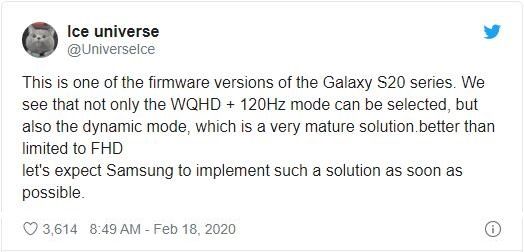 「太平洋电脑网」三星或很快为Galaxy S20带来更智能动态高刷新率支持