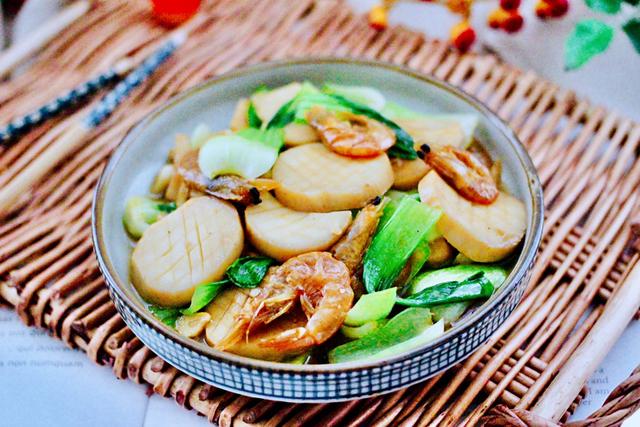 杏鲍菇干虾油菜小炒，每天一道简单的素菜，清肠爽口，做法简单