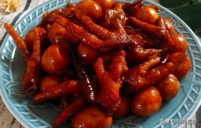 美食推荐：口水鱼，香辣鸡爪鹌鹑蛋，香菇炒芦笋，扒肥肠的做法