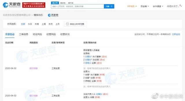 红星新闻■刘强东卸任京东法定代表人、执行董事