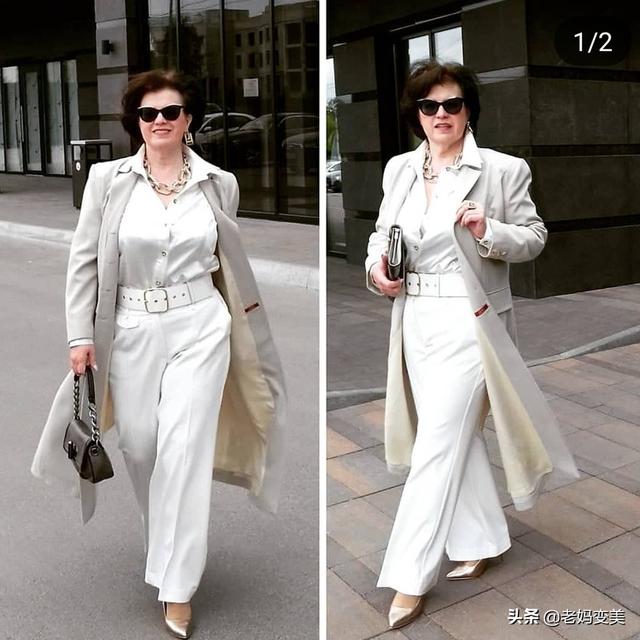 第五大道胖妈不敢穿白色?来借鉴这位俄罗斯博主的穿搭,其实方法就这几个