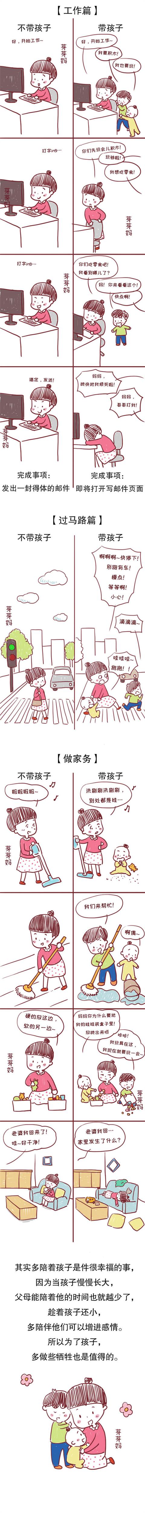 「超级宝妈」妈妈带孩子和不带孩子的区别，简直不能太贴切