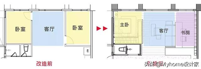 隔断|56平米小户型想扩容？平面布置图这样改，砸掉隔断收纳翻2倍