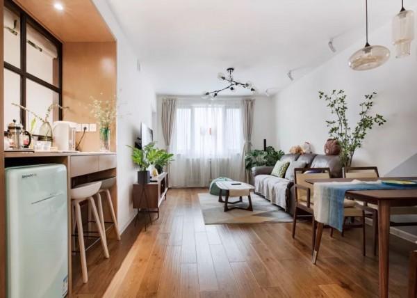 设计|闺蜜的80平北欧风小户型二居室，喜欢这个小吧台和榻榻米