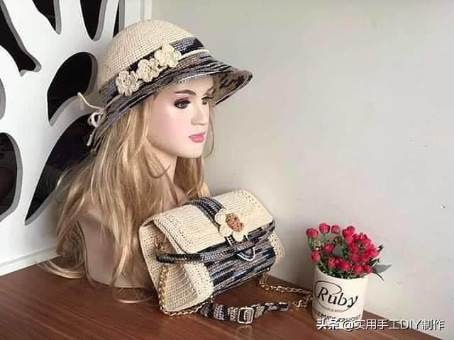 普拉达女王「针织作品」精美的帽子和包包套装,时尚的你值得拥有
