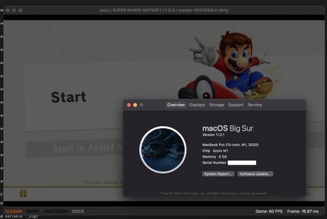 开发者成功在M1 Mac设备上运行Switch游戏