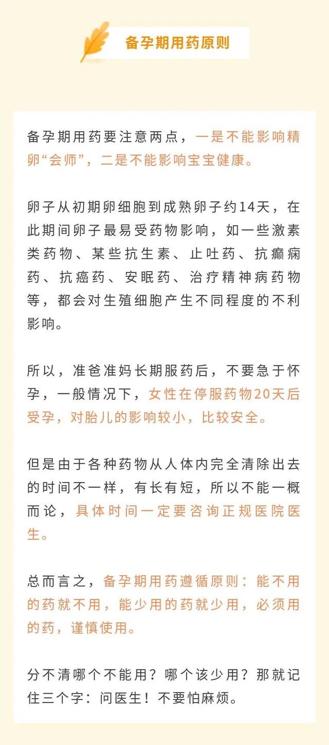 谁说备孕期她注意就行了？准爸爸用药禁忌更多啊！详见清单！