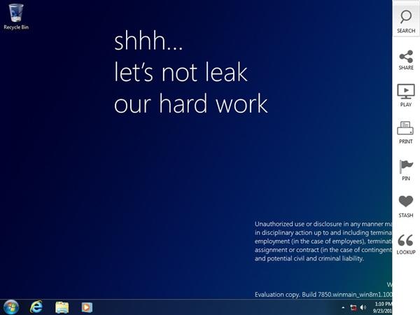 环球网▲黑客泄露初版Windows 8：来看看10年前的桌面磁贴