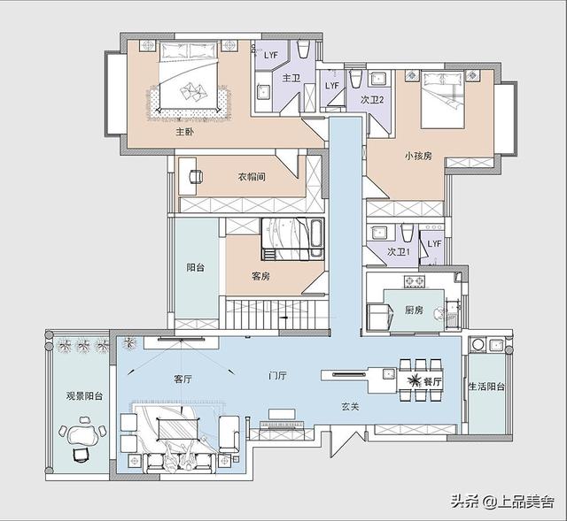 三口之家住371平复式楼，中式风很有特色，房间多不知如何利用