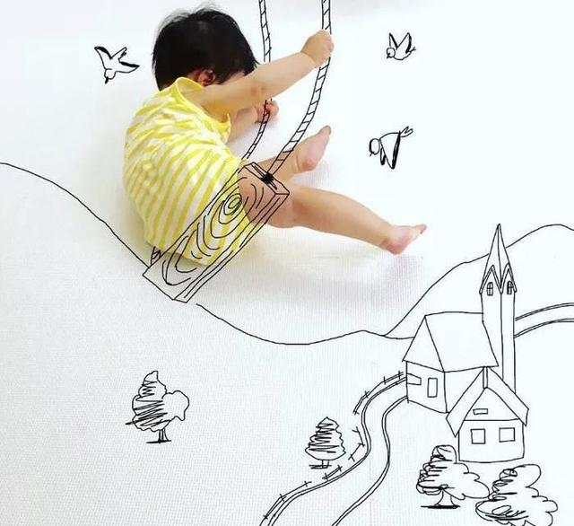「超级宝妈」“神一般”的爸爸把儿子画进了宫崎骏的作品里，11万网友被暖心了