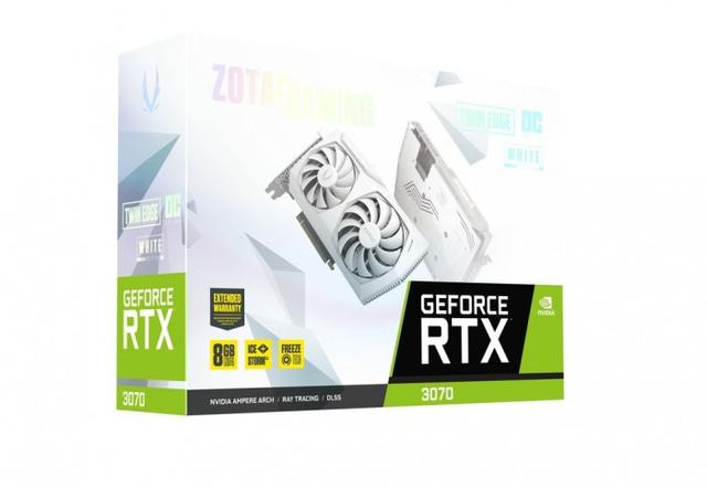 索泰推GAMING GeForce RTX 3070 Twin Edge OC全白版本