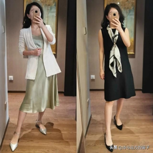 普拉达女王身材一般的中年女性气质穿搭，连衣裙优雅，西裤率性，简单又实用