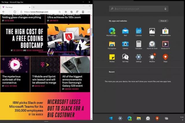 #环球网#仍需打磨：首款Windows 10X模拟器上手