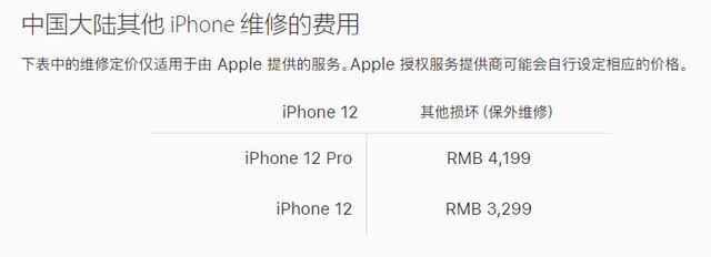 iPhone 12系列的维修费用是多少？一部安卓机而已