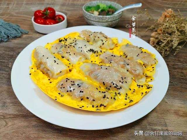 香菇鸡肉糯米卷，我家学生早餐，煎一煎上桌，鲜香味美