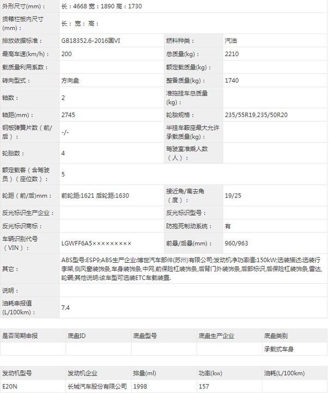 WEY改款VV6改名“拿铁”，造型更运动/上半年上市