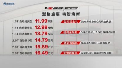 长安轿跑SUV 2021款CS85 COUPE上市 11.99万元起售