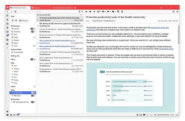 Vivaldi浏览器重大更新：现整合Mail电子邮件处理功能
