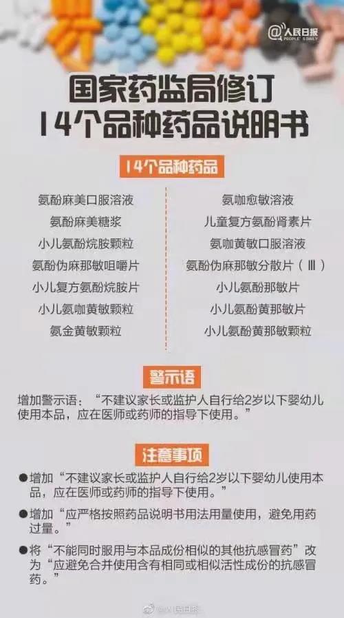 感冒药|这14种常用复方感冒药被要求修改说明书，儿院专家提醒2岁以下婴幼儿慎用