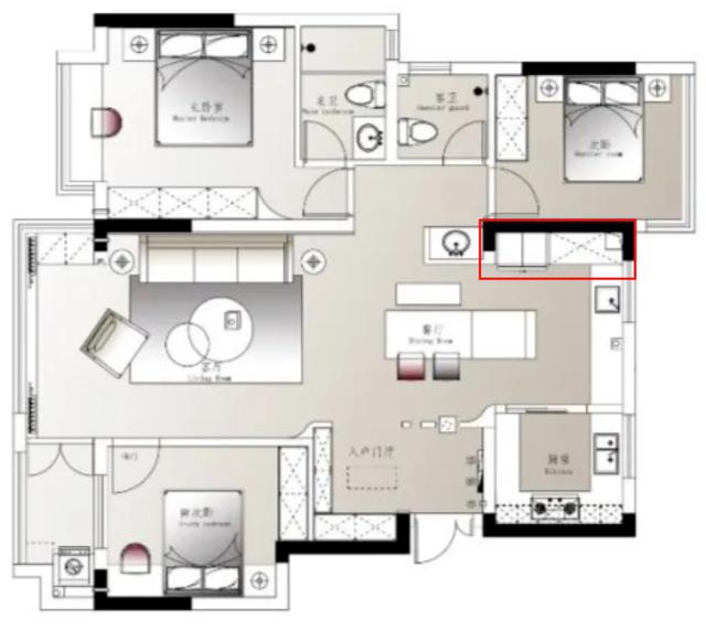 难怪入墙设计广受小户型喜欢，门入墙省空间、水龙头入墙高级