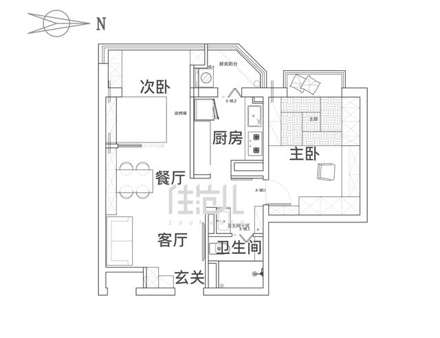 53㎡小户型住下三代人，有娃之家也能入住一年0杂物