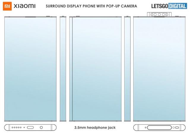疑似小米MIX Alpha II环绕屏智能机设计专利曝光 采用弹出式三摄方案
