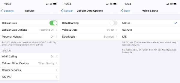 外媒建议Verizon用户在非必要时禁用iPhone 12的5G功能