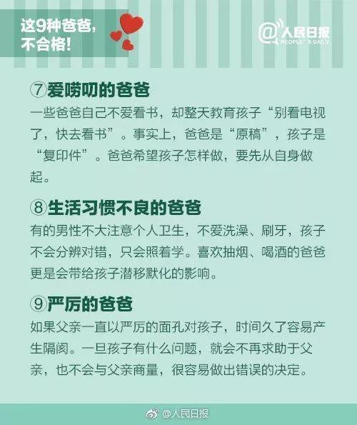 超级宝妈@人民日报公布不合格家长行为自查表，你中招了吗？