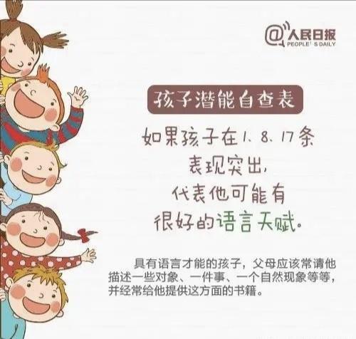 「你的育儿经」人民日报：《孩子潜能自查表》，别让天赋被埋没！