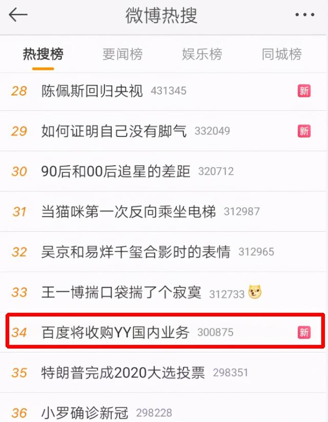 登热搜，百度完成收购欢聚时代歪歪平台