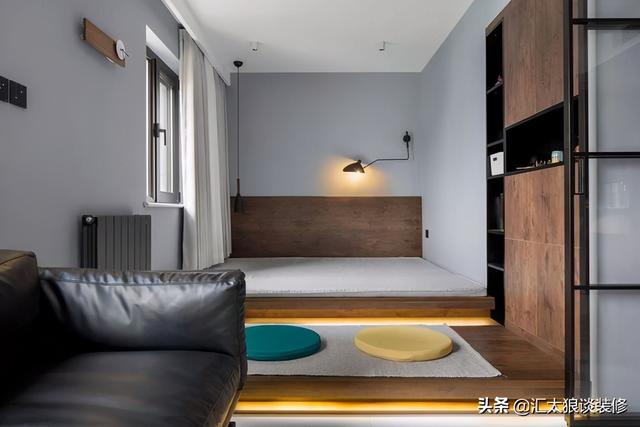 47㎡小户型，客餐厨卫样样全，还有俩卧室和衣帽间，这设计我服