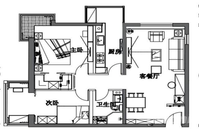 100平米房子现代风装修，融入各种经典装修元素，二居室美翻了