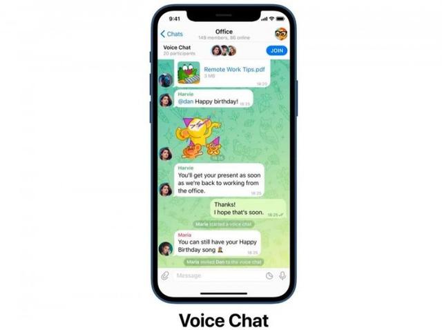 Telegram新增群组语音聊天功能