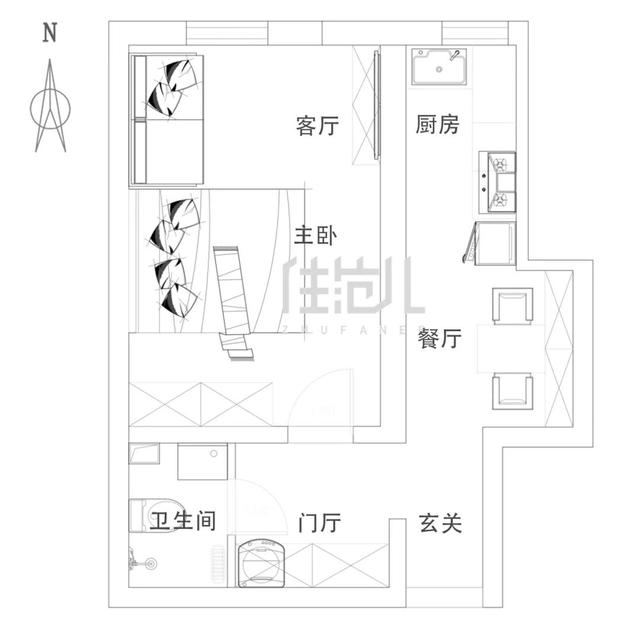 不到50㎡大三倍，客厅无中生有，室内花园美炸了