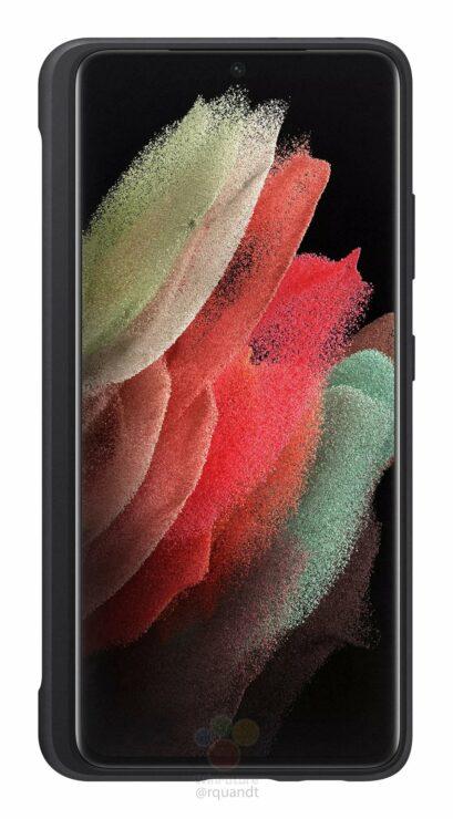 手机壳渲染图展示了Galaxy S21 Ultra如何收纳S Pen手写笔